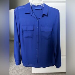 Apt. 9 Royal Blue Button Down Blouse Size XS